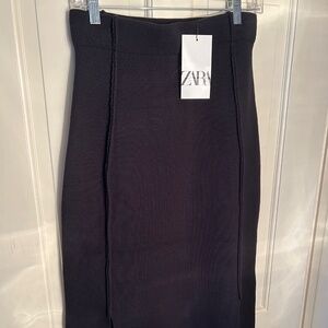 NWT Zara Knit Maxi Skirt, Dark Navy, Medium